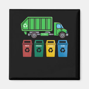 Imán Camión de basura Camión niños Camión de recicl