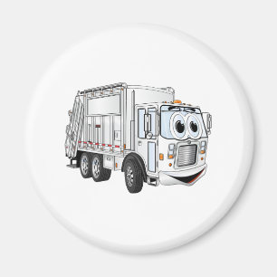Imán Camión de basura Personalizado sonriente blanco
