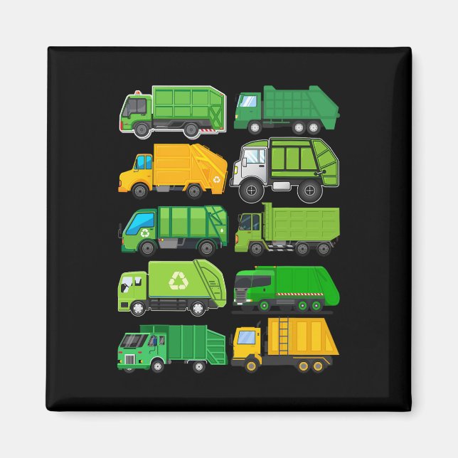 Imán Camión de basura reciclando niños Regalos de cumpl (Frente)