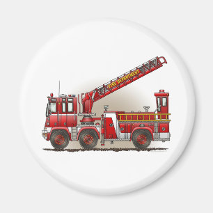 Imán Camión de bomberos de carga y gancho alrededor del