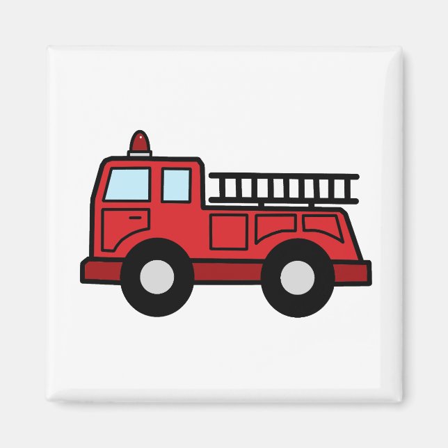 Imán Camión de bomberos de dibujos animados vehículo de (Frente)