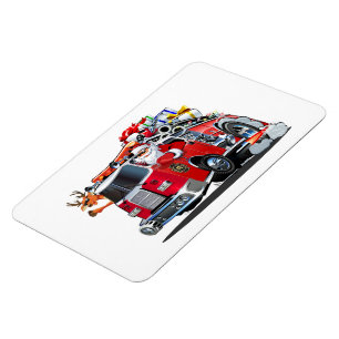 Imán Camión de bomberos de Navidades personalizados