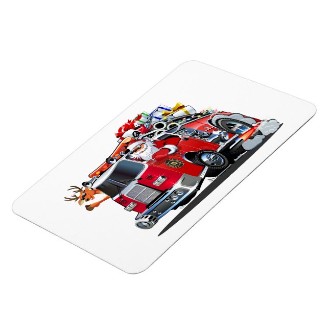 Imán Camión de bomberos de Navidades personalizados (Lado Izquierdo)