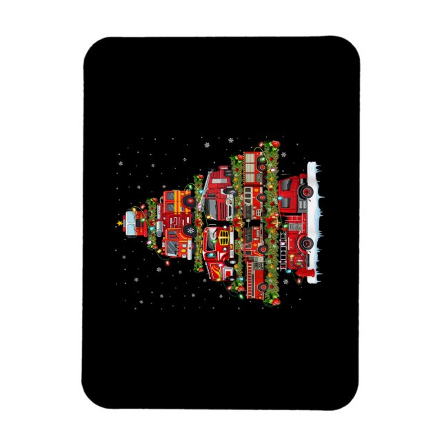 Imán Camión de bomberos enciende a Navidades de bombero (Vertical)