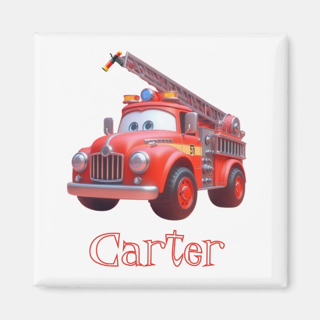 Imán Camión de bomberos lindo (Frente)