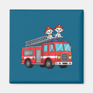 Imán Camión de bomberos minimalista dálmatas bomberos n
