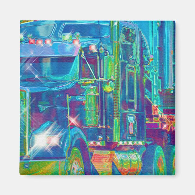 Imán CAMIÓN DE CARGA GRANDES TRUCKERS Regalos (Frente)