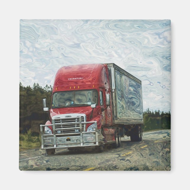 Imán CAMIÓN DE CARGA GRANDES TRUCKERS Regalos (Frente)