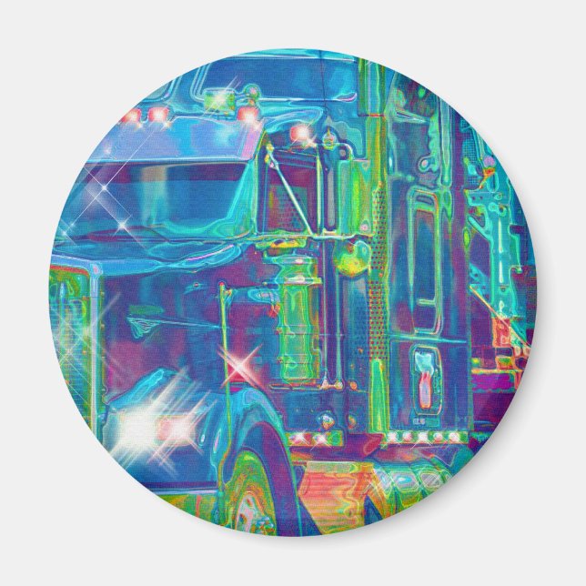 Imán CAMIÓN DE CARGA GRANDES TRUCKERS Regalos (Frente)