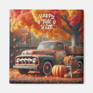 Imán Camión de granja de otoño rústico/vintage