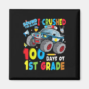 Imán Camión de la policía 100 días de escolaridad Niños