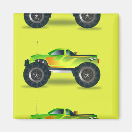 Imán Camión de monstruos en verde limón