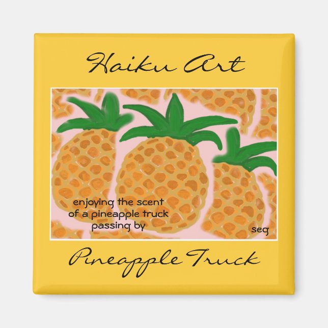 Imán Camión de piña Haiku Magnet (Frente)