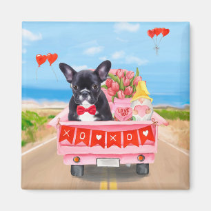 Imán Camión El día de San Valentín de Bulldog francés