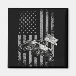 Imán Camión monstruo bandera de Estados Unidos diseño v