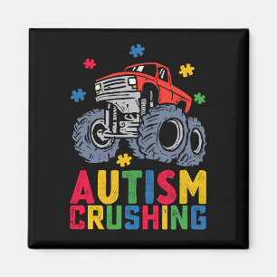 Imán Camión Monstruo Conciencia Del Autismo Aplastante