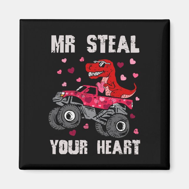 Imán Camión Monstruo Dinosaurio Roba Tu Corazón T Rex V (Frente)