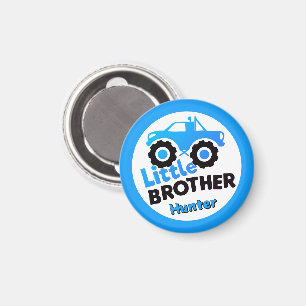 Imán Camión Monstruo Hermano Menor Personalizado Azul