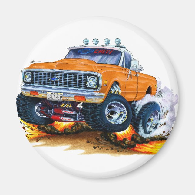Imán Camión Naranja Chevy CK1500 1970-72 (Frente)
