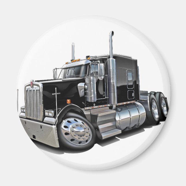 Imán Camión negro Kenworth w900 (Frente)