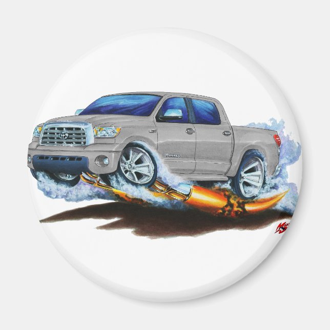Imán Camión plateado Toyota Tundra Crewmax (Frente)