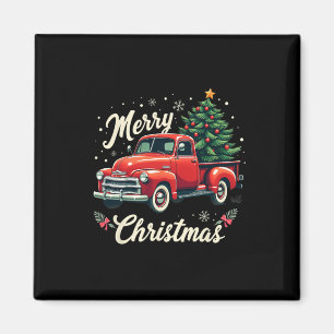 Imán Camión rojo de recogida Feliz Navidad Árbol de inv