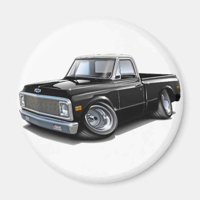 Imán Camión superior Chevy C10 blanco-negro 1970-72 (Frente)