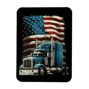 Imán Camionero Bandera Estadounidense Para Camión Patri