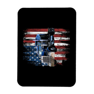 Imán Camionero Conductor De Camión De Bandera Estadouni