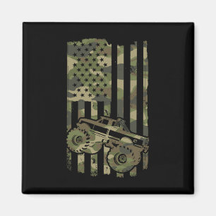 Imán Camionero Monstruo Camión Monstruo Retro Bandera D