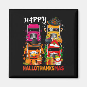 Imán Camioneros de la Bruja Turquía Santa Trucks Happy 