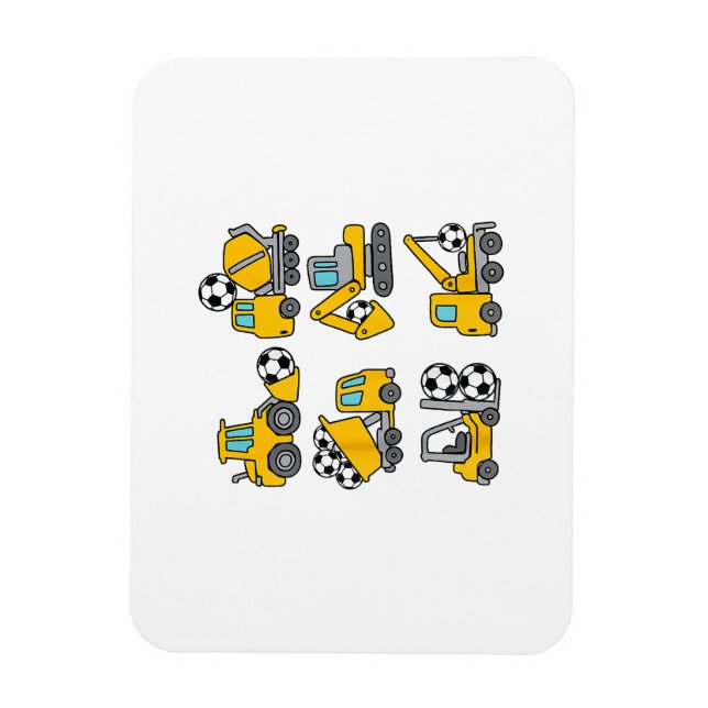 Imán Camiones de construcción de fútbol para niños de b (Vertical)