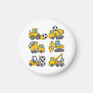 Imán Camiones de construcción de fútbol para niños de b
