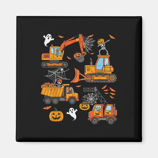 Imán Camiones de construcción fantasmales niños Hallowe (Frente)