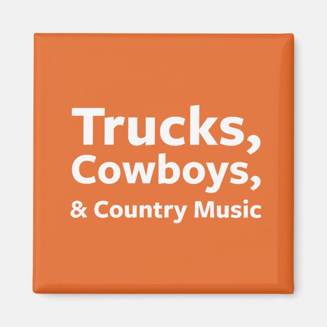Imán Camiones, vaqueros y música country (Frente)