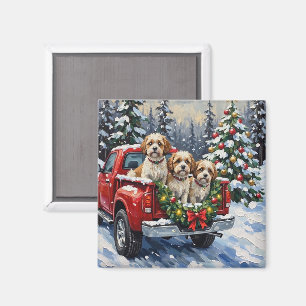 Imán Camioneta Roja de Navidad Malti-Tzu Fiesta