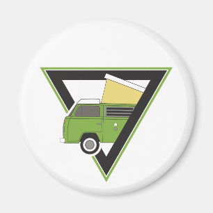 Imán camioneta verde clásica triangular