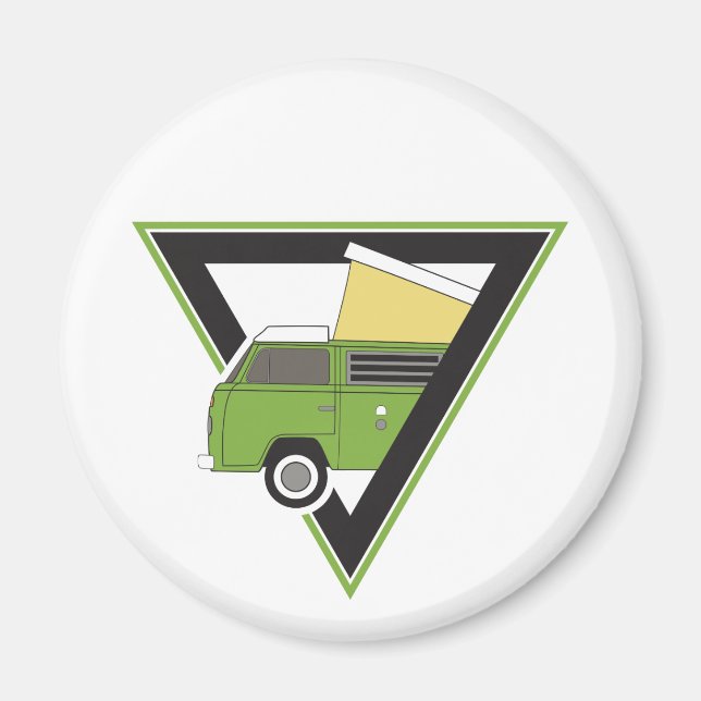 Imán camioneta verde clásica triangular (Frente)