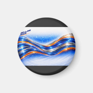 Imán Camisa Aqualume Wave – Flujo abstracto azul naranj