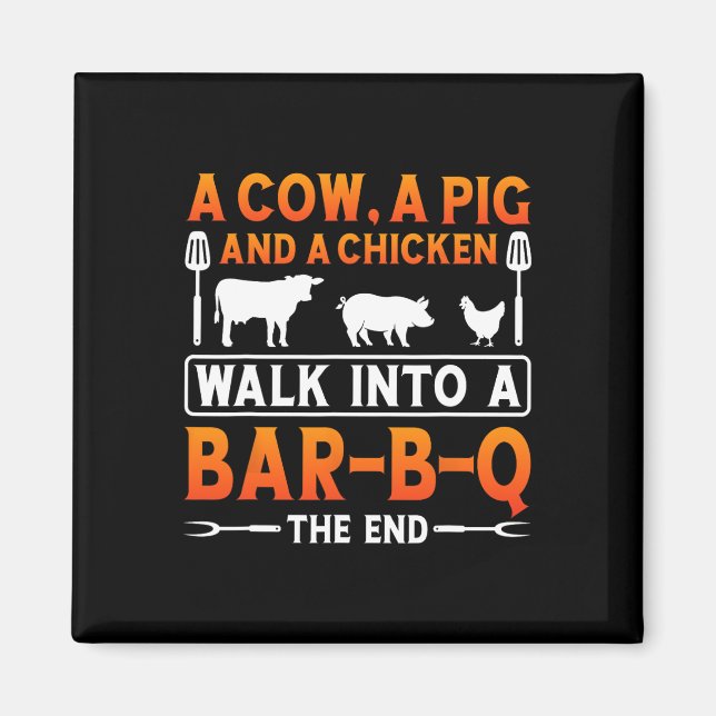 Imán Camisa Bbq Una Vaca (Frente)