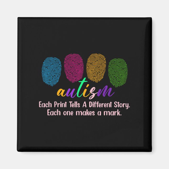 Imán Camisa de autismo de huella digital1 (Frente)