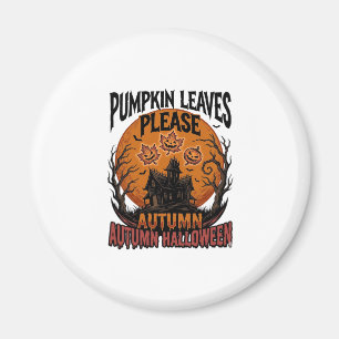 Imán Camisa de calabaza de otoño con hojas de otoño esp
