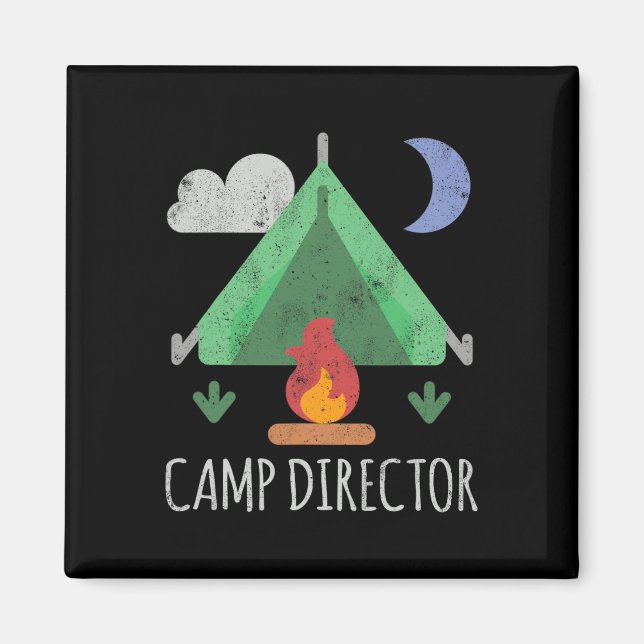 Imán Camisa de Director de Campamento Divertida Camping (Frente)