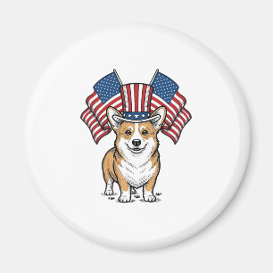 Imán Camisa de diseño de grabado vintage de perro Corgi