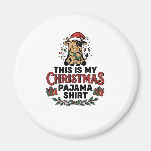 Imán Camisa de pijama de Navidad Diseño festivo de vaca