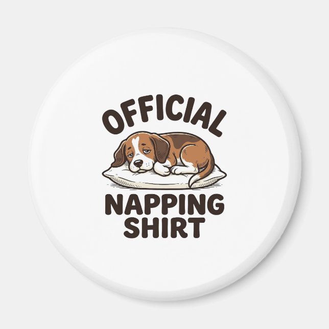 Imán Camisa Oficial para Dormir Perro Dormilón Diseño V (Frente)