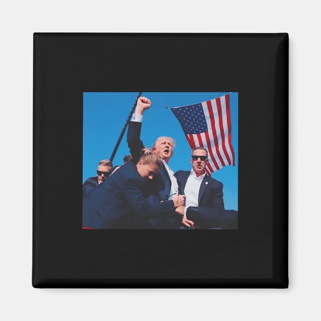 Imán Camisas con disparo Trump Disparan a la camiseta T (Frente)