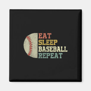 Imán Camisas de béisbol Eat Sleep Béisbol Repetir Graci
