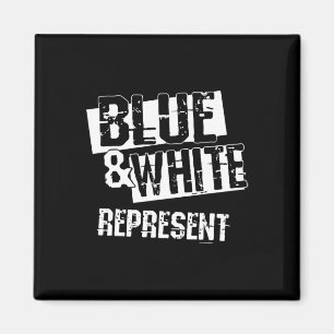 Imán Camisas De Grupo Del Día Del Juego Azul Y Blanco P