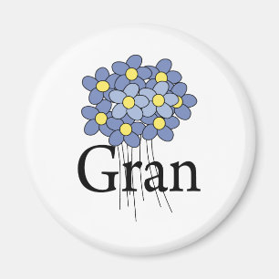 Imán Camisas Gran de Flor Azul bonito